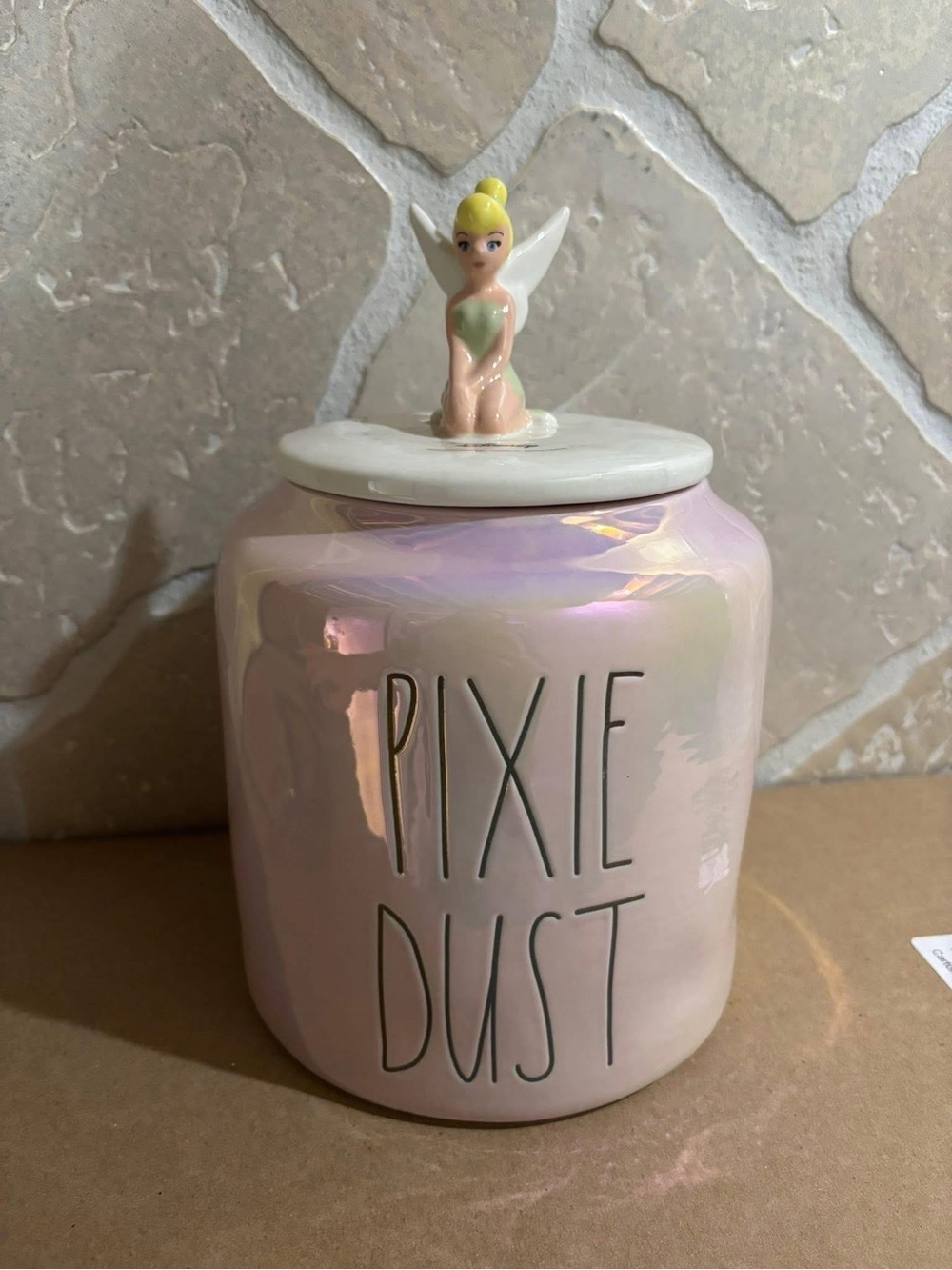 Rae Dunn Pixie Dust Canister - Iridescent with Tinker Bell Lid